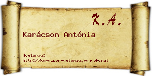 Karácson Antónia névjegykártya