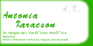 antonia karacson business card